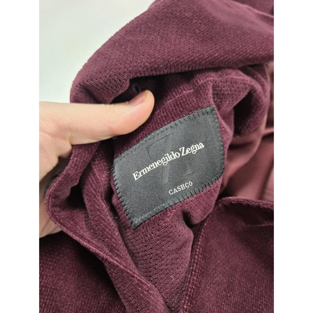 Ermenegildo Zegna Blazer Mens 40R Burgundy Corduroy Cashco Cashmere Blend - Picture 5 of 14
